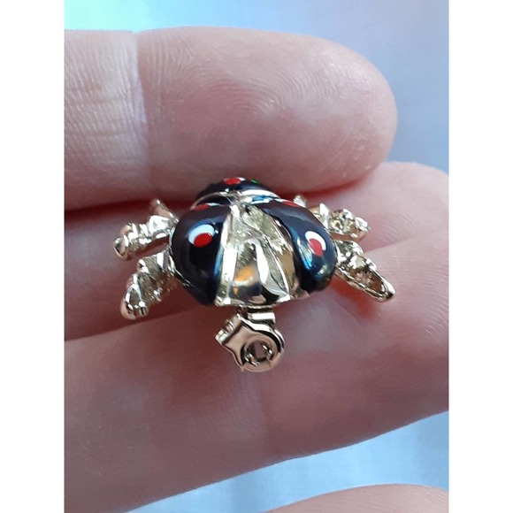 Beatles brooches, Gemstone eyes, Vintage, matching, bug brooch, matching pins - Picture 7 of 8